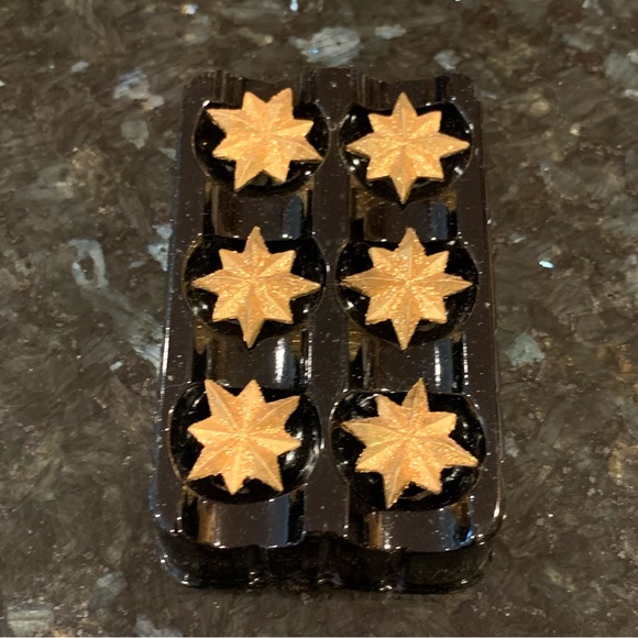 Princess House candle pins gold stars set of 6 item #2531 - Picture 2 of 4